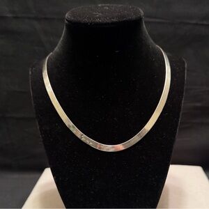 Elegant 925 Sterling Silver Herringbone Chain Necklace